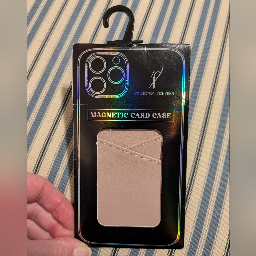 2 For $5! NIP! Vegan Leather Magnetic Phone Card Case